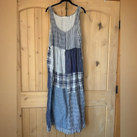 Free People CP Shades Linen Patchwork Dress - Picture 2 of 16